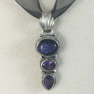 Semi-Precious Gemstone Sterling Silver Pendant